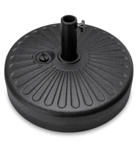 Plastic Patio Umbrella Base Pole Holder Accessory w/ Adjustable Knob, Black - Lot 263