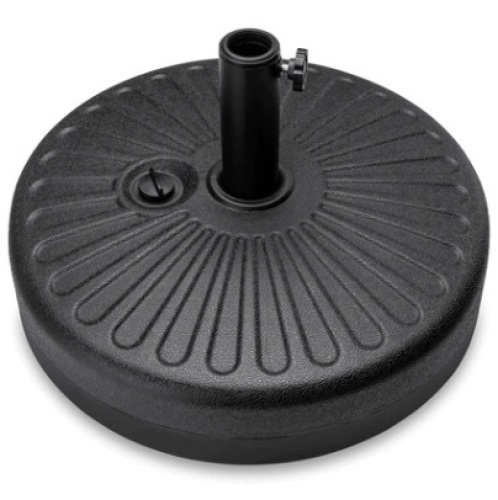 Plastic Patio Umbrella Base Pole Holder Accessory w/ Adjustable Knob, Black - Lot 268