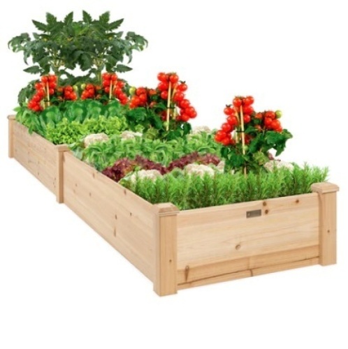 8x2ft Wooden Raised Garden Bed Planter