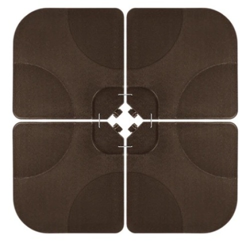 4-Piece Cantilever Offset Patio Umbrella Stand Square Base Plate Set, Brown - Lot 308
