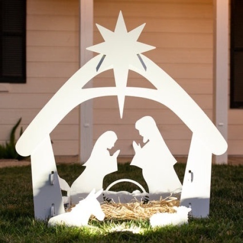 BCP. SKY. 5373 : Christmas  Nativity Scene Yard Decoration  W  / Water Resistant  PVC  - 4 Ft 
