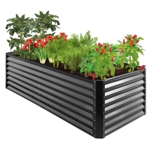 Outdoor Metal Raised Garden Bed, 8x4x2ft