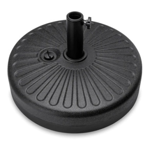 Plastic Patio Umbrella Base Pole Holder Accessory w/ Adjustable Knob, Black - Lot 335
