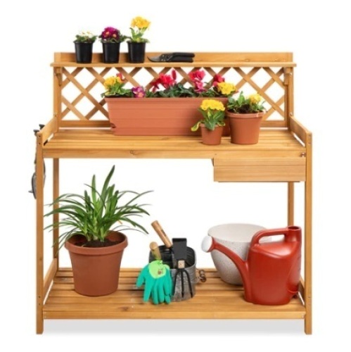 Wooden Garden Potting Bench Workstation