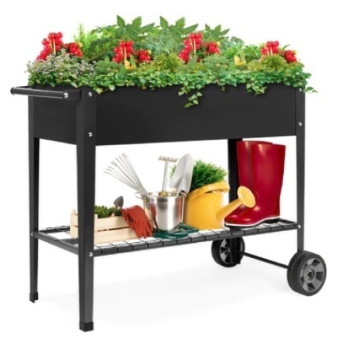Elevated Metal Garden Bed, Black