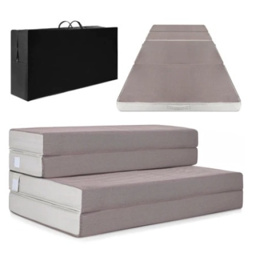 Folding Portable Mattress Topper, Twin, 4in