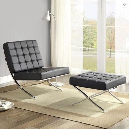 Barcelona Foldable Lounge Chair with Ottoman  - Lot 34