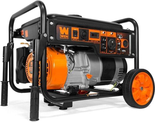 WEN GN6000 6000-Watt RV-Ready Portable Generator with Wheel Kit, CARB Compliant, Black  - Lot 38