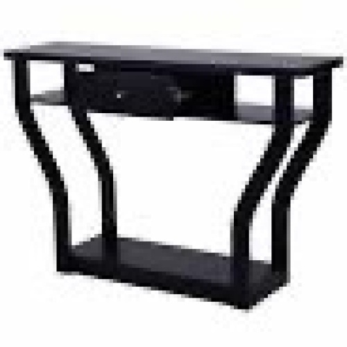 Accent Console Table Sofa Entryway Hallway Hall Furniture W/Drawer Black - Lot 281