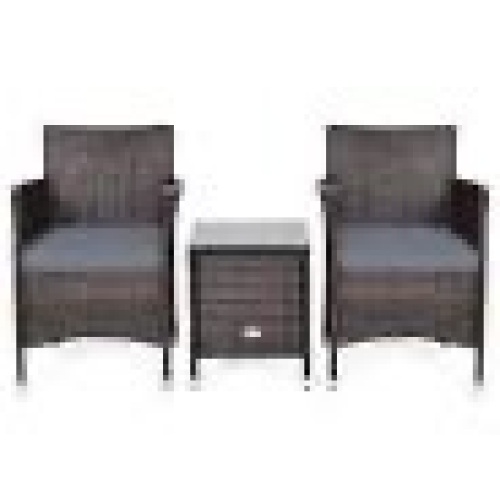 3 Pcs Outdoor Rattan Wicker Furniture - Lot 678