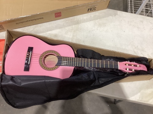 Kids Acoustic Guitar Beginner Starter Kit with Carrying Case - 30in, Unknown if Complete - Lot 1087