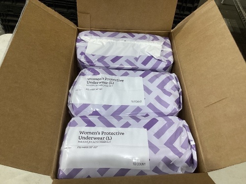 Lot of (54) Solimo Incontince & Postpartum Underwear for Women  - Lot 869