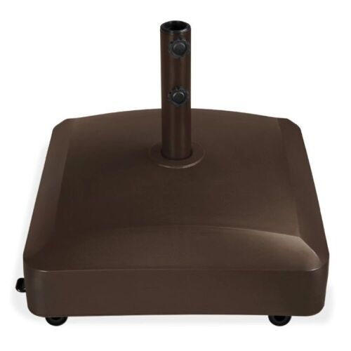 Fillable Mobile Umbrella Base Stand w/ 4 Wheels, 2 Locks, 123lb Capacity - Lot 783
