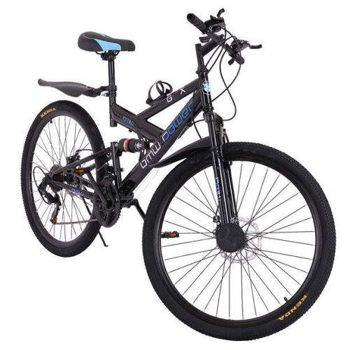 26in Carbon Steel Mountain Bike Shimanos21 Speed Bicycle Full Suspension MTB - Lot 65