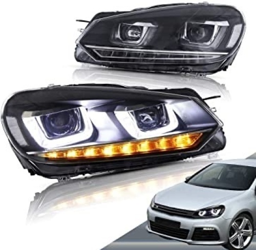 VLAND LED Headlights for Volkswagen Golf 6 MK6 2010-2014 with Sequential (Not fit GTI Model) YAA-GEF-0197 - Lot 864