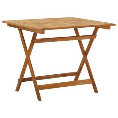 vidaXL Folding Patio Table 35.4"x35.4"x29.5" Solid Acacia Wood - Lot 158