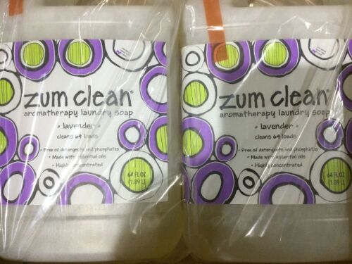 Lot of (2) Zum Clean Aromatherapy Laundry Soap, Lavender, 64 fl oz  - Lot 1196