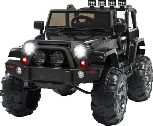 12V Ride On Truck, Battery Powered Toy Car w/ Spring Suspension, Remote Control, 3 Speeds, LED Lights, Bluetooth - Lot 98