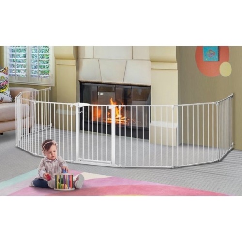 KingSo 198 inch Baby Gate Extra Wide Baby Gate Play Yard Foldable Baby Fence Safety Pet Gate for Child Outside Stairs Doorways Barriers-8 Panel 30" Tall, White  - Lot 669