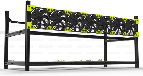 Lot of (23) BTC Miner Case Server Rack 8 GPU Aluminum Stackable Mining Rig Open Air Frame - Lot 76