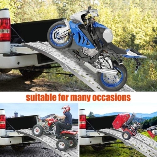 TOOCA Aluminum Loading Ramps 1500 lbs Capacity 12" W X 90", Heavy-Duty Fold Motorcycle Truck ATV Trailer Lawnmower Car Arch  - Lot 627