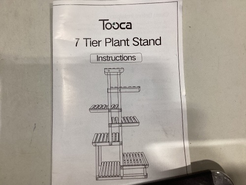 TOOCA 44'' 7-Tier Wood Plant Stand, Indoor & Outdoor Multiple Tier Plant Display Rack - Lot 657