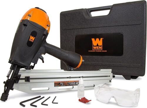 WEN 61793 21-Degree Pneumatic Framing Nailer with Carrying Case  - Lot 204