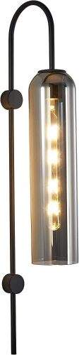 Lot of (2) BOKT Modern Hardwired Wall Sconces 1-Light Long Tube Glass Vanity Light Fixture  - Lot 654