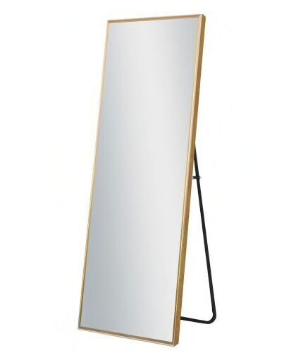 NEUTYPE 64 in. x 21 in. Modern Rectangle Metal Framed Gold Full Length Floor/Standing Mirror - Lot 268