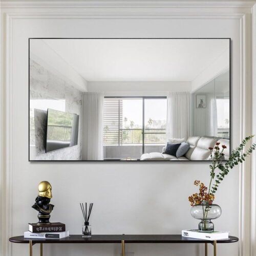 NEUTYPE 51 in. x 31 in. Large Modern Rectangle Metal Framed Bathroom Vanity Mirror - Lot 234