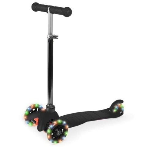 Kids Mini Kick Scooter Toy w/ Colorful Light-Up Wheels, Adjustable T-Bar, Appears New - Lot 118