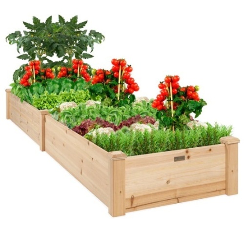 8x2ft Wooden Raised Garden Bed Planter for Garden, Lawn, Yard, Appears New - Lot 145