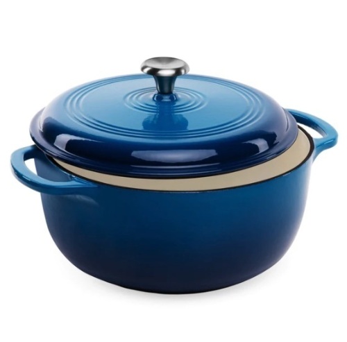 6qt Non-Stick Enamel Cast-Iron Dutch Oven Kitchen Cookware w/ Side Handles, Appears New - Lot 209