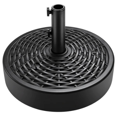 Plastic Faux Wicker Patio Umbrella Base Accessory w/ 2 Adjustment Knobs, Appears New - Lot 213