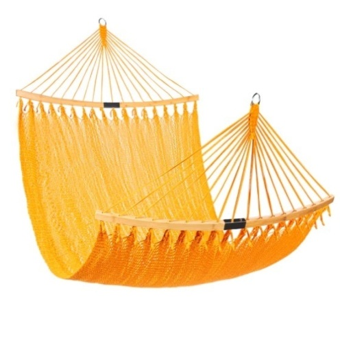 2-Person Woven Polyester Hammock w/ Curved Bamboo Spreader Bar, Carry Bag, Appears New - Lot 230