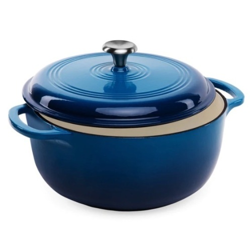 6qt Non-Stick Enamel Cast-Iron Dutch Oven Kitchen Cookware w/ Side Handles, Appears New - Lot 264