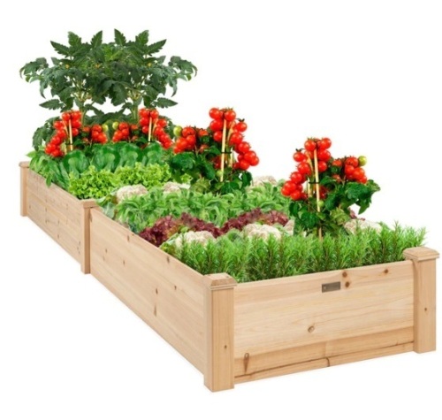 8x2ft Wooden Raised Garden Bed Planter for Garden, Lawn, Yard, Appears New - Lot 266