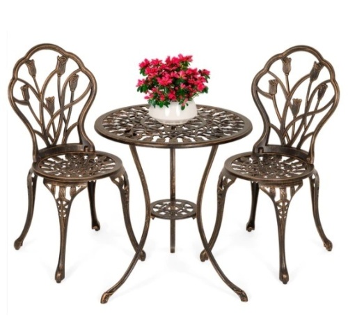 3-Piece Cast Aluminum Patio Bistro Furniture Set, Appears New - Lot 288