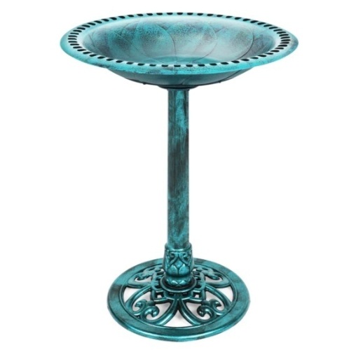 Vintage Outdoor Garden Bird Bath w/ Fleur-de-Lis Accents, Appears New - Lot 289