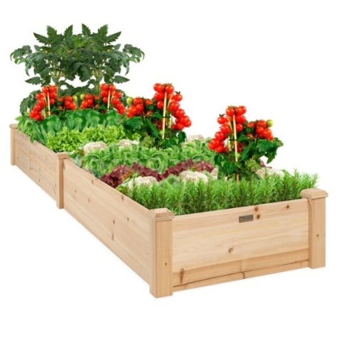8x2ft Wooden Raised Garden Bed Planter for Garden, Lawn, Yard, Appears New - Lot 312