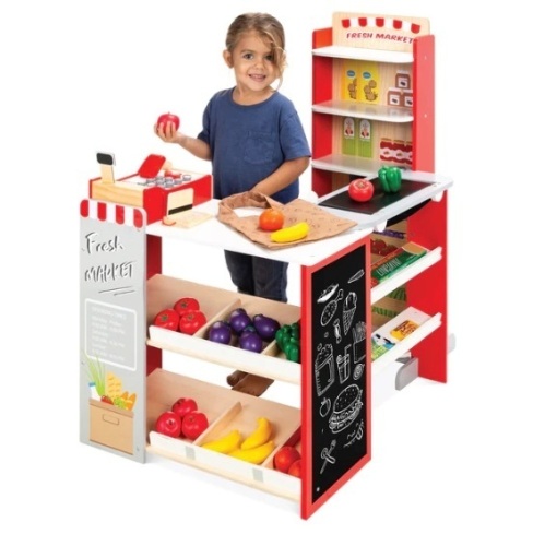 Kids Pretend Play Grocery Store Supermarket Toy Set w/ Accessories, Appears New - Lot 165