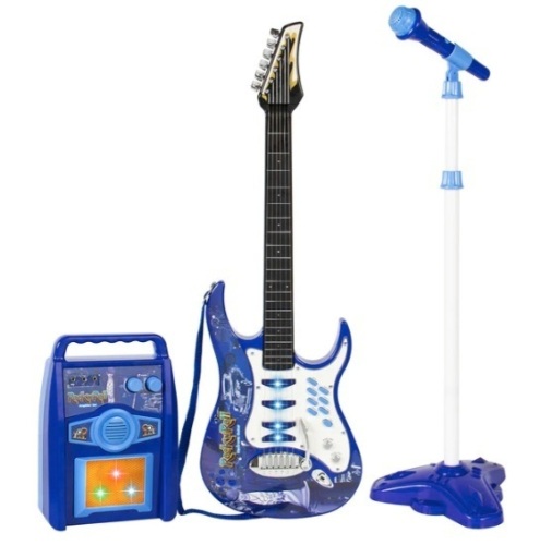 Kids Electric Guitar Toy Play Set w/ 6 Songs, Microphone, Amp,APPEARS NEW - Lot 48