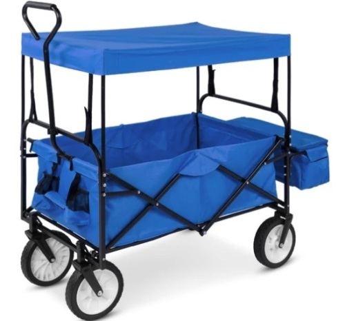 Utility Wagon Cart w/ Folding Design, 2 Cup Holders, Removable Canopy,APPEARS - Lot 78