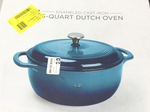 6qt Non-Stick Enamel Cast-Iron Dutch Oven Kitchen Cookware w/ Side Handles, NEW - Lot 20