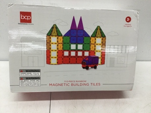 Magnetic Building Tiles, 110 Piece Rainbow, Appears New - Lot 51