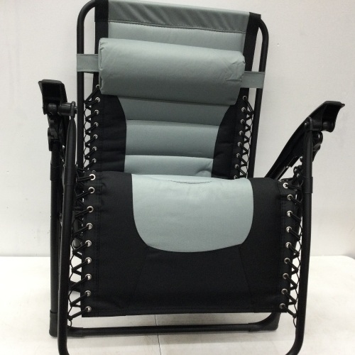 Oversized Padded Zero Gravity Chair, Folding Recliner w/ Headrest, Side Tray - Lot 82