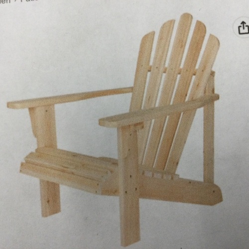 Folding Wooden Adirondack Chair Accent Furniture w/ Natural Finish - Brown - Lot 104