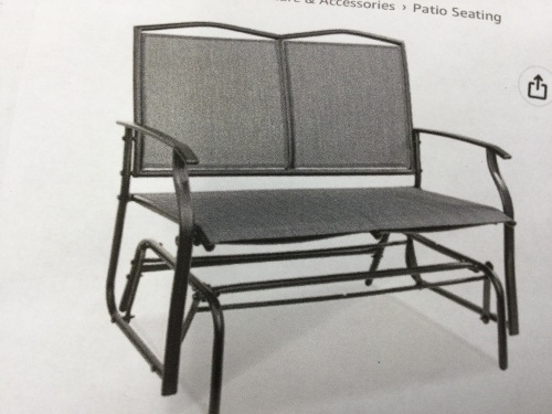 2-Person Patio Loveseat Swing Glider, Bench Rocker w/ Armrests - Lot 107