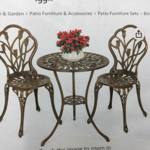 3-Piece Cast Aluminum Patio Bistro Furniture Set - Lot 108