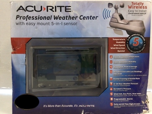 AccuRite Professional Weather Center, Missing Pieces, Powers Up, E-Comm Return, Retail $150.00 - Lot 748
